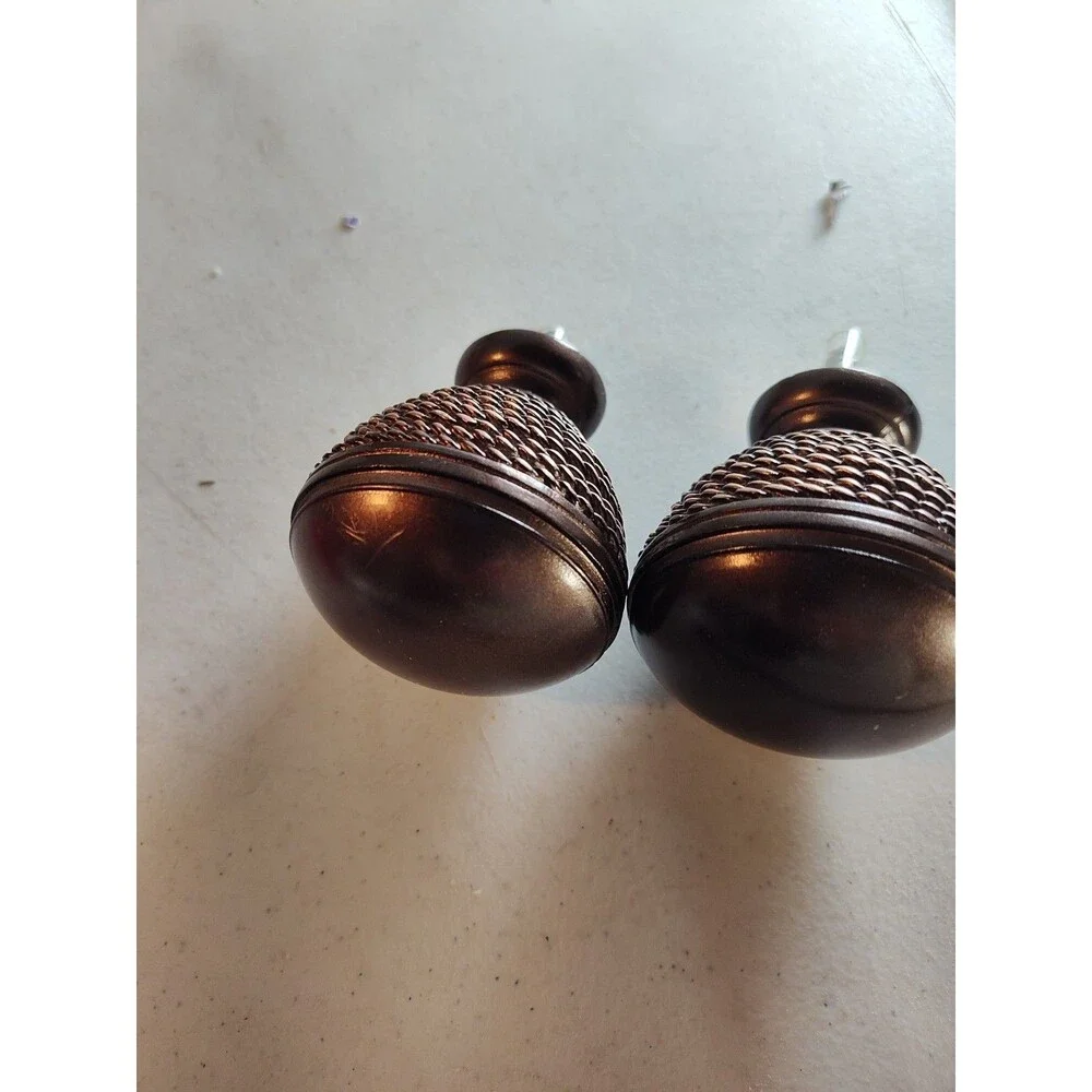 Bronze Finials for Curtain Rods 1 or 7/8 Inch Diameter, Set of 2  (1056)